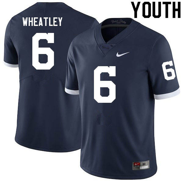 NCAA Nike Youth Penn State Nittany Lions Zakee Wheatley #6 College Football Authentic Navy Stitched Jersey XKG2198BF